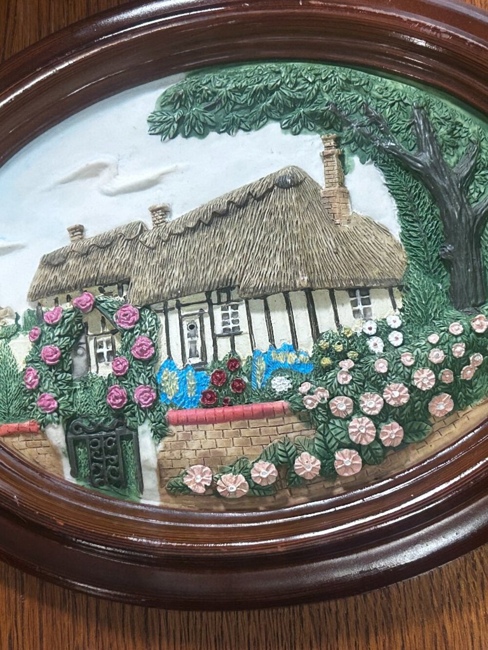 Vintage Handcrafted 3D cottage plaque wall art